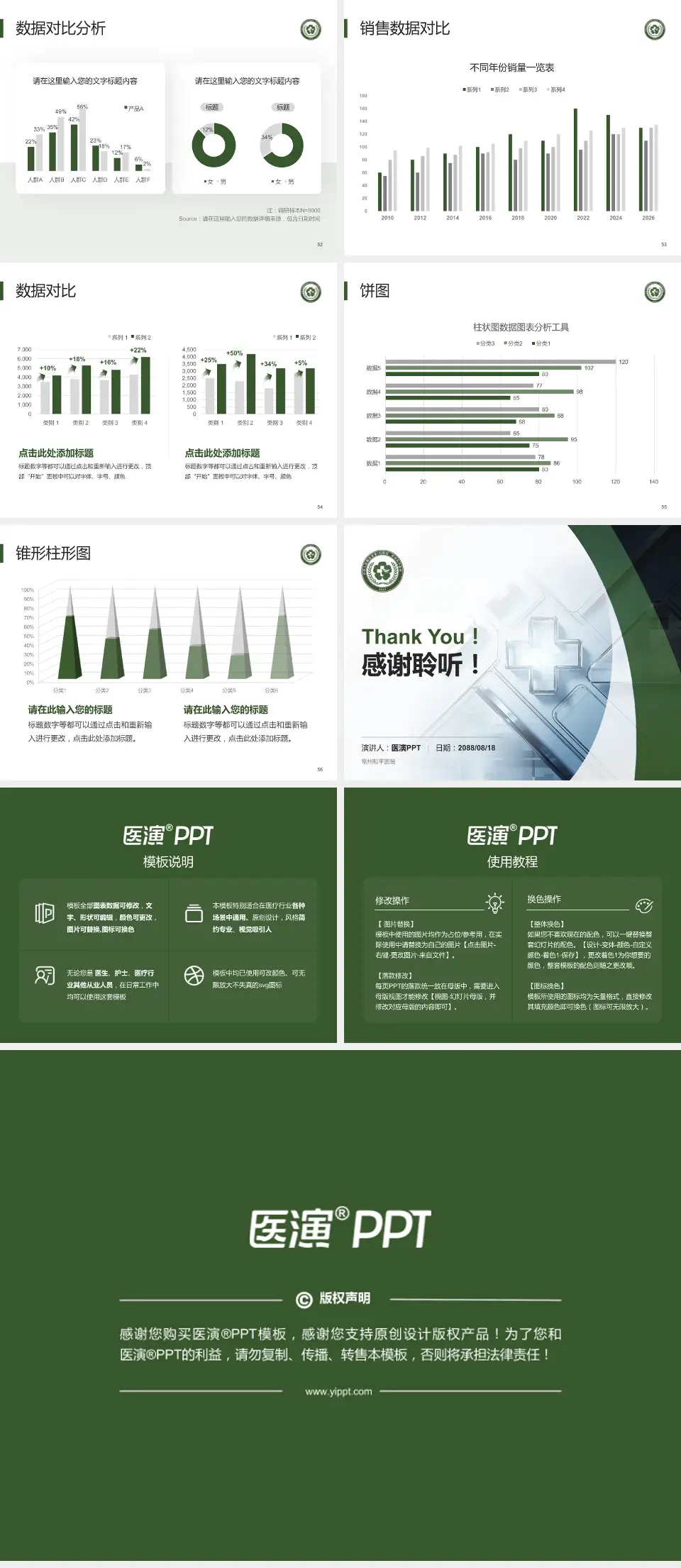 常州和平医院医疗行业比赛专用PPT模板4:3格式幻灯片预览图7