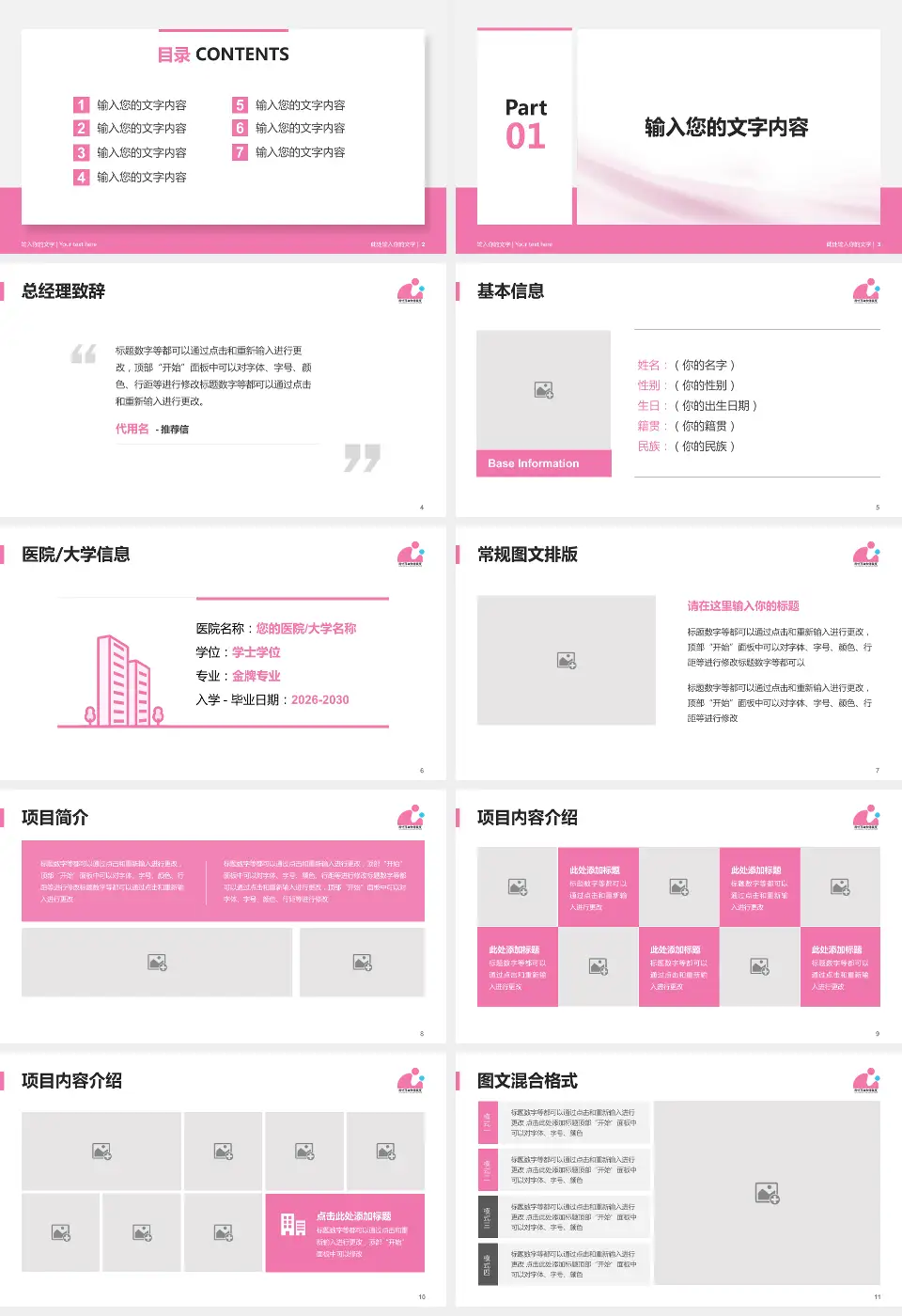 徐州市妇幼保健院个人求职应聘简历PPT模板16:9格式幻灯片预览图2