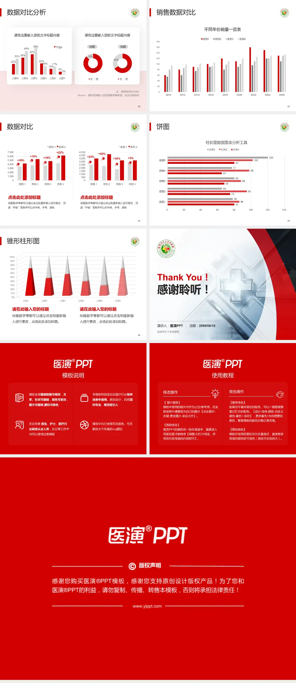 盐城市红十字会医院医疗行业比赛专用PPT模板4:3格式幻灯片预览图7