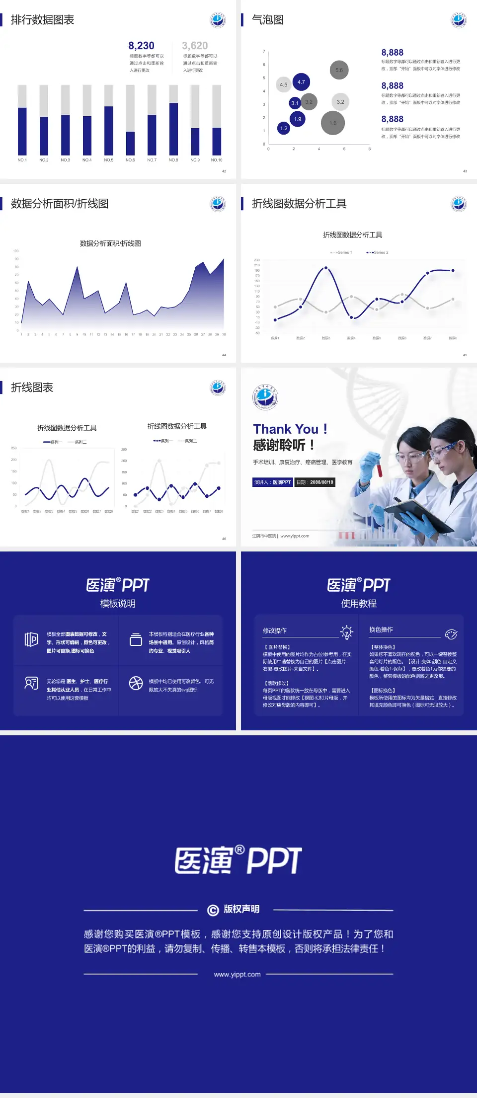 江阴市中医院科研成果展示PPT模板4:3格式幻灯片预览图6