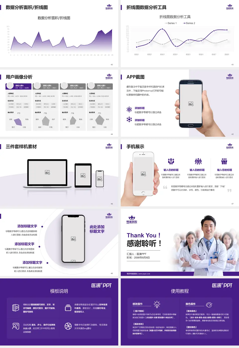 南京明基医院科室介绍与推广PPT模板16:9格式幻灯片预览图6