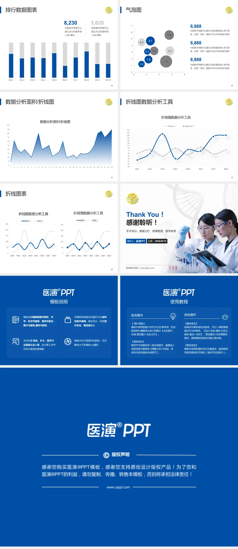 南京脑科医院科研成果展示PPT模板4:3格式幻灯片预览图6