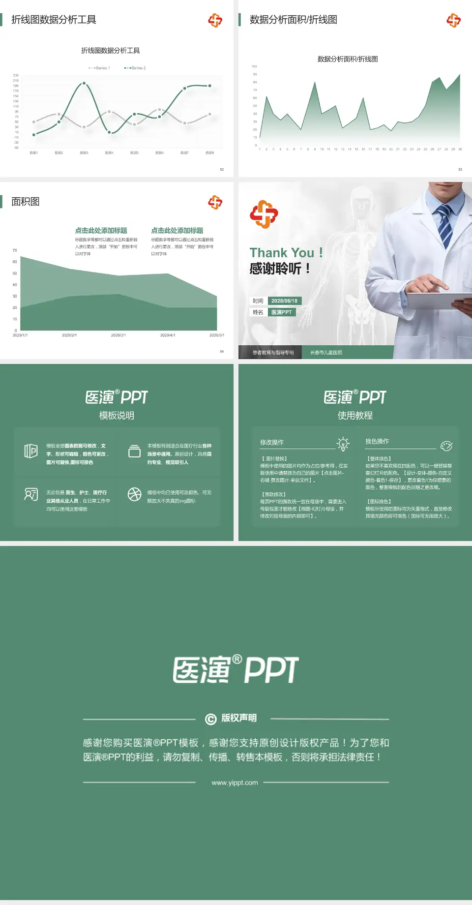 长春市儿童医院患者教育与指导PPT模板4:3格式幻灯片预览图7