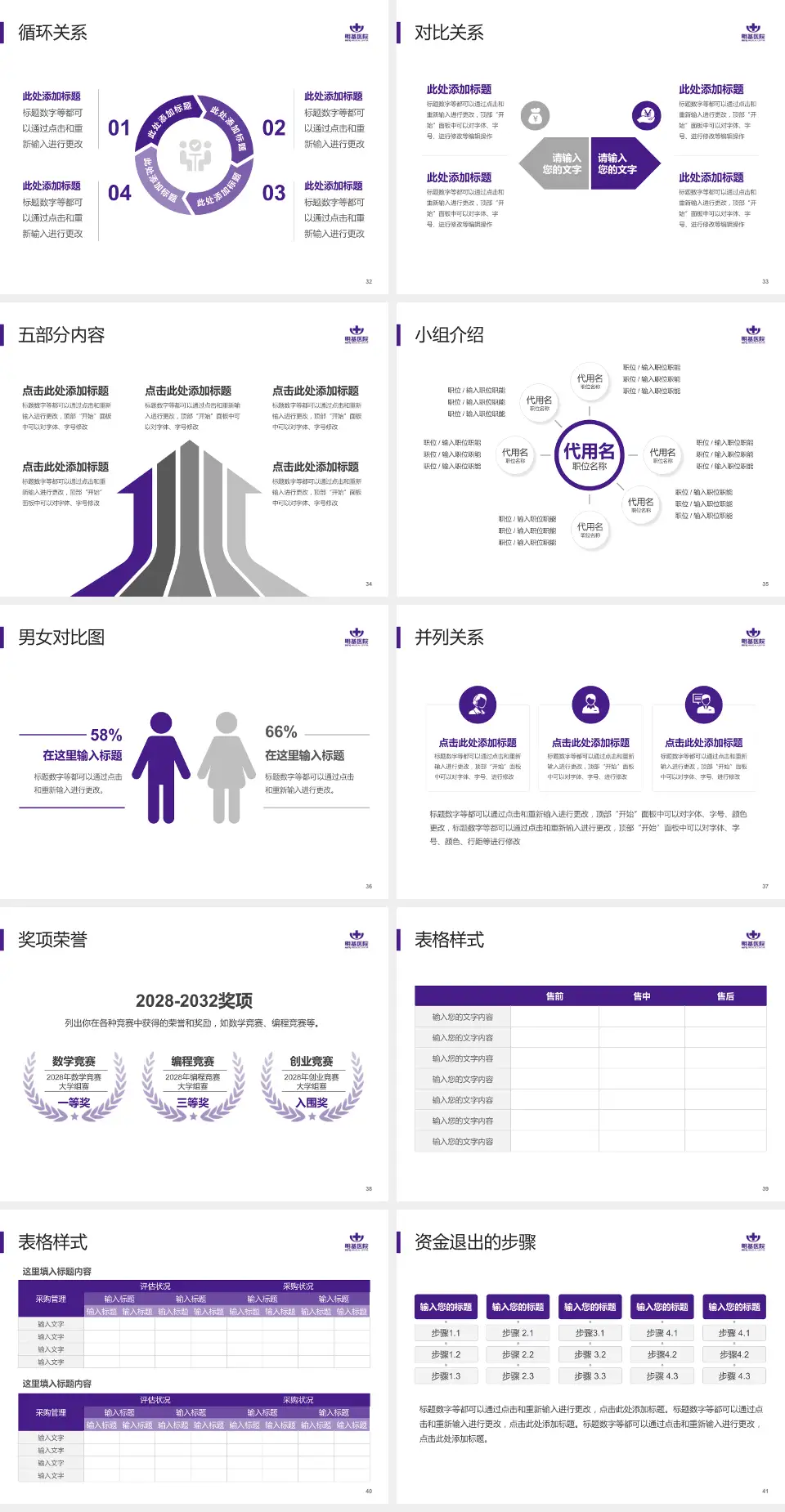 南京明基医院医院简介/日常通用PPT模板4:3格式幻灯片预览图5