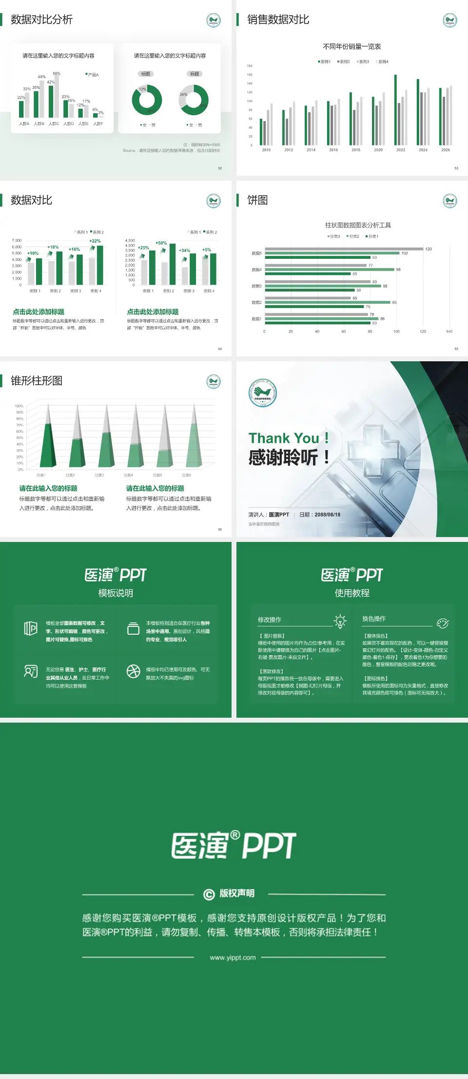吉林省肝胆病医院医疗行业比赛专用PPT模板4:3格式幻灯片预览图7