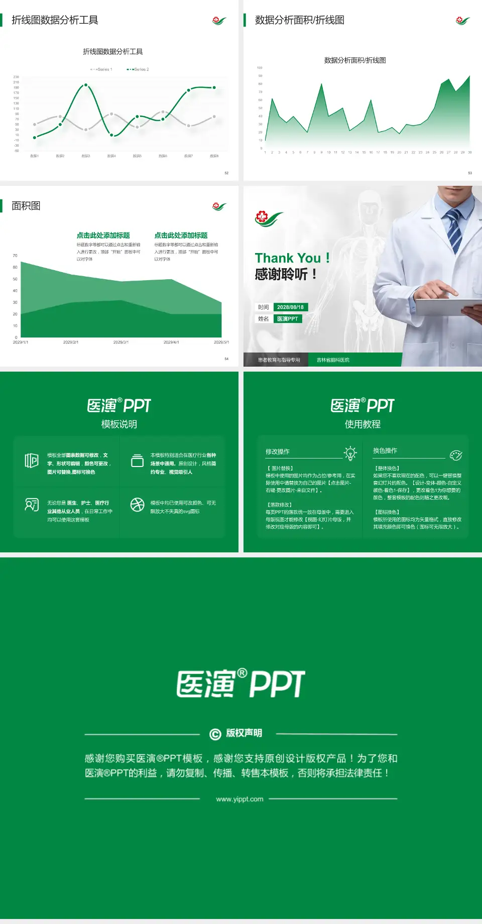 吉林省脑科医院患者教育与指导PPT模板4:3格式幻灯片预览图7