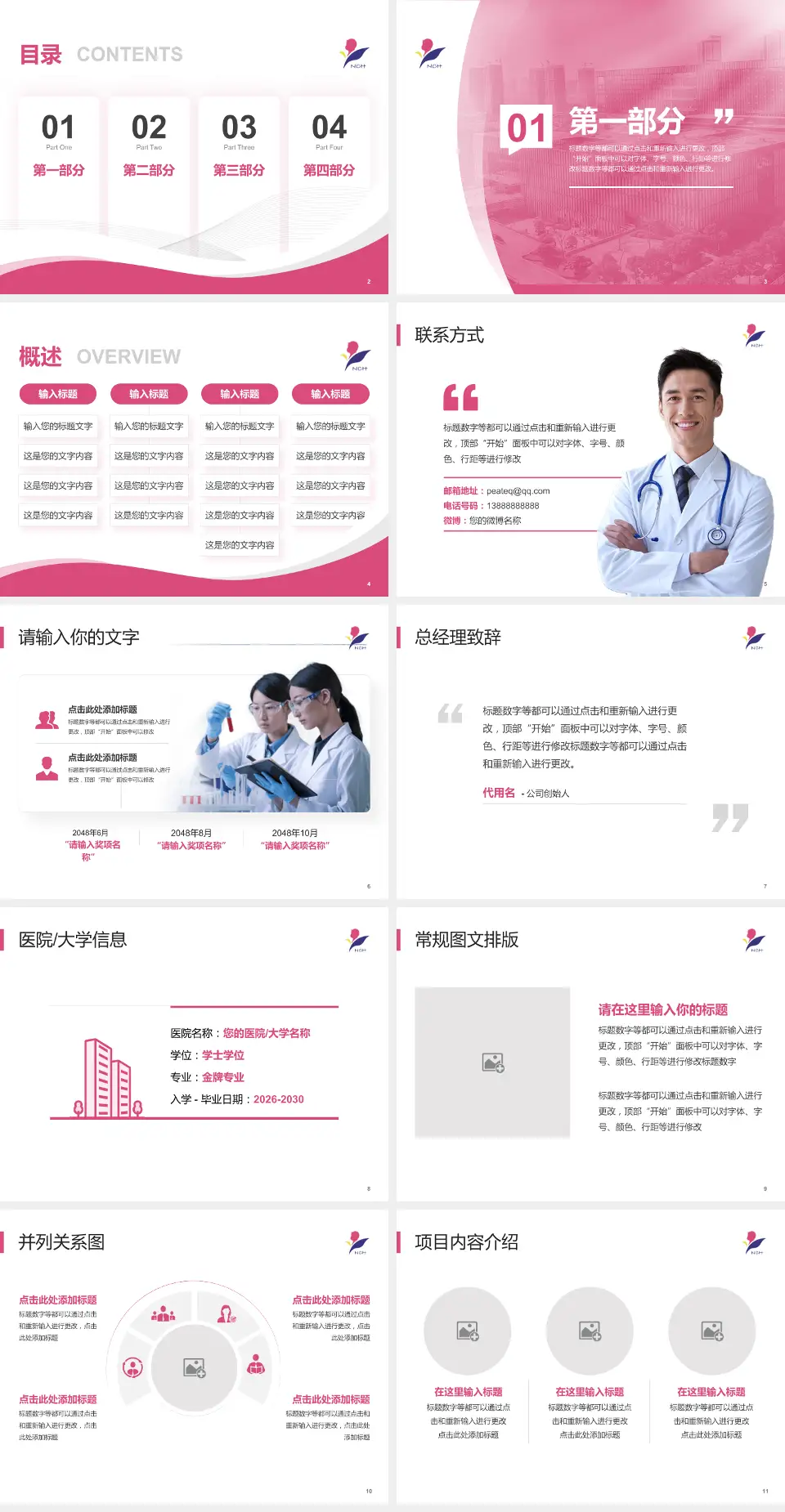 南京市儿童医院会议与研讨会PPT模板4:3格式幻灯片预览图2