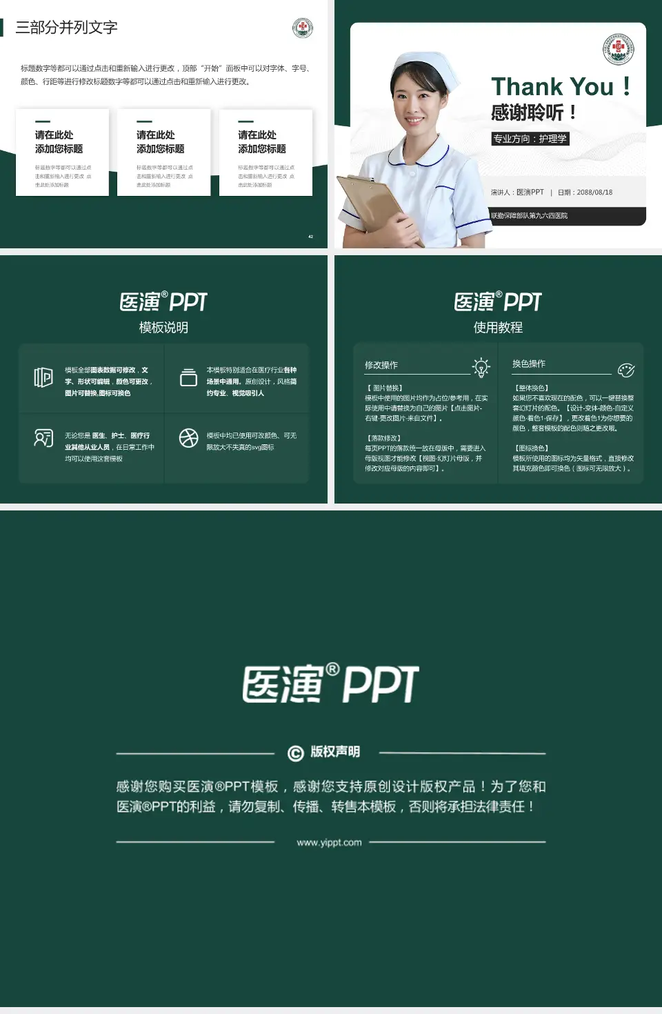 联勤保障部队第九六四医院护理专业职业生涯规划PPT模板4:3格式幻灯片预览图6