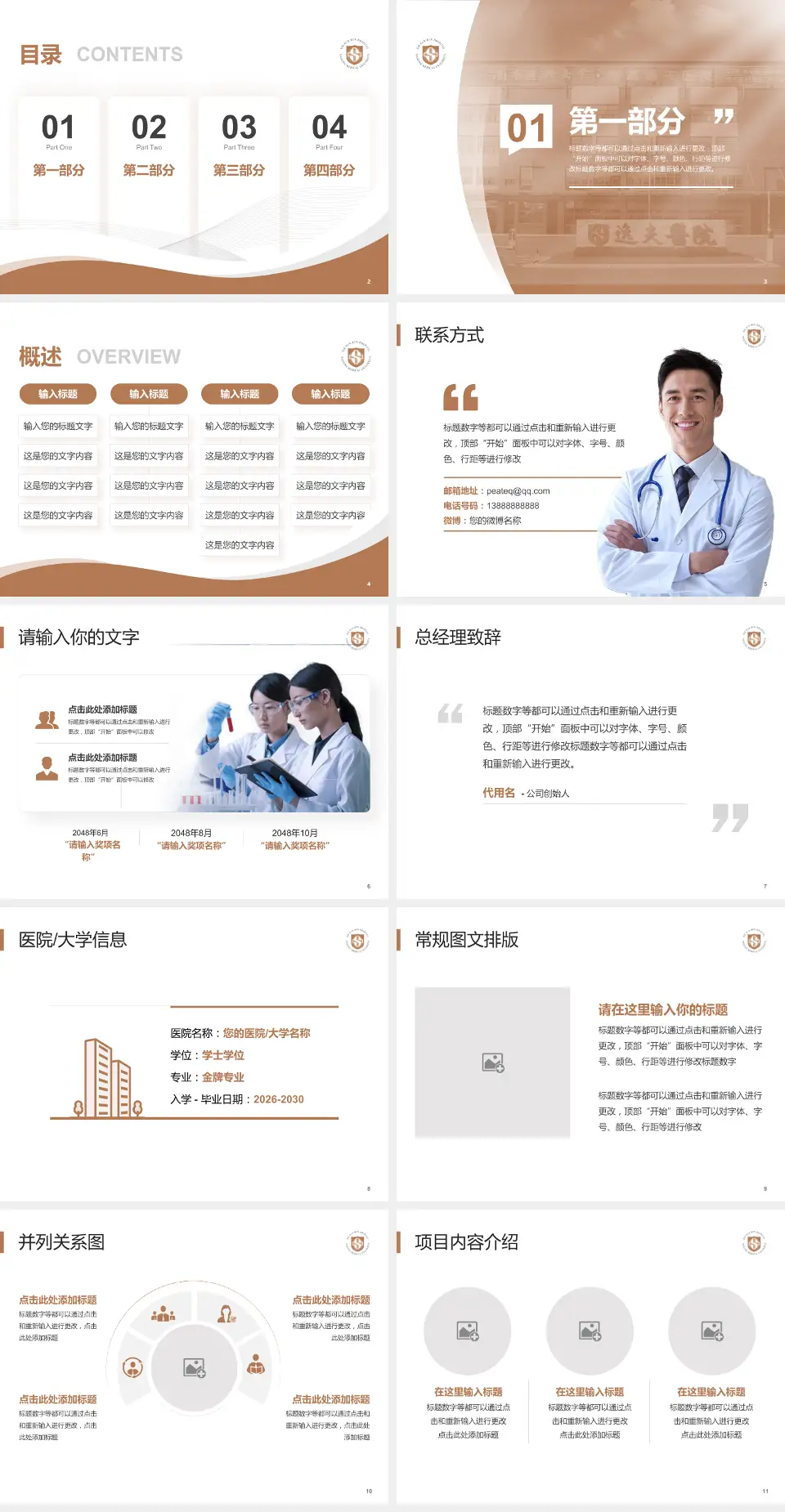 南京医科大学附属逸夫医院会议与研讨会PPT模板4:3格式幻灯片预览图2