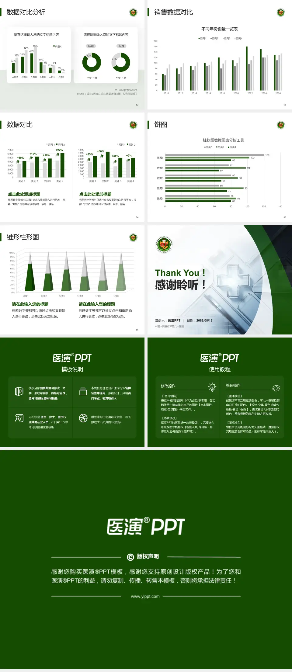 中国人民解放军第八一医院医疗行业比赛专用PPT模板4:3格式幻灯片预览图7