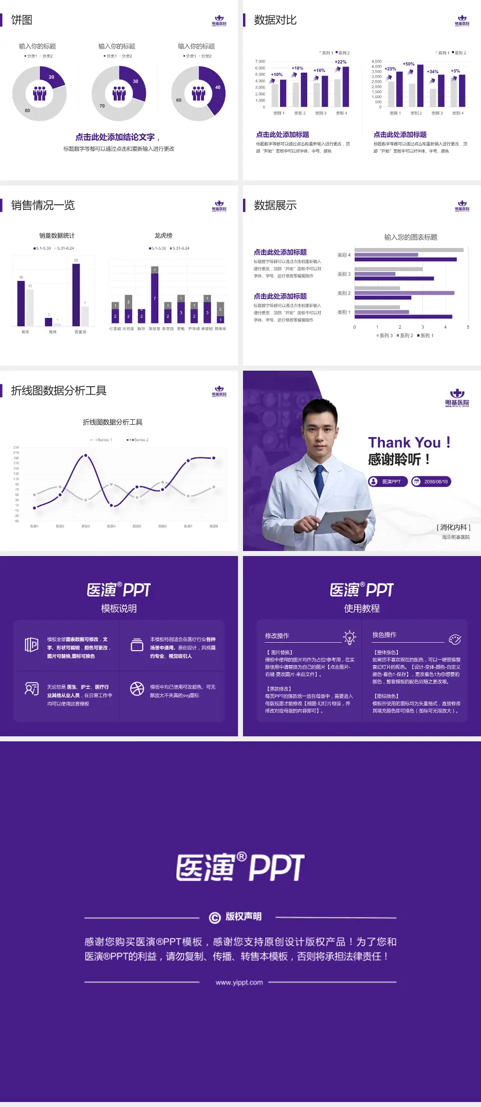 南京明基医院病例分享与讨论PPT模板4:3格式幻灯片预览图4