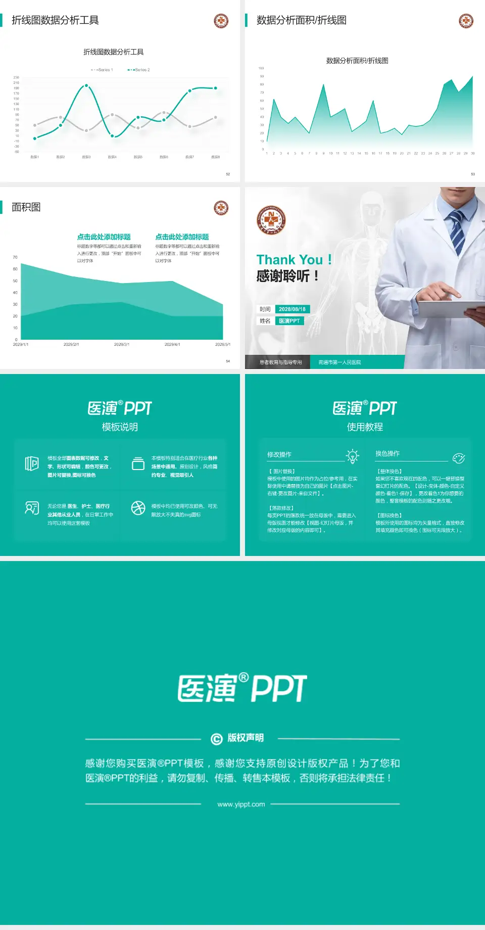 南通市第一人民医院患者教育与指导PPT模板4:3格式幻灯片预览图7