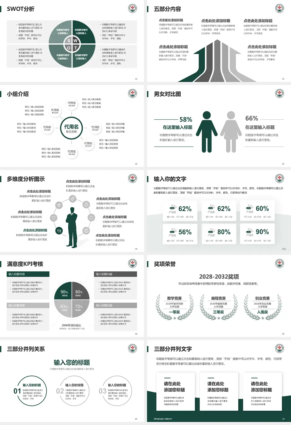 联勤保障部队第九六四医院医疗行业比赛专用PPT模板16:9格式幻灯片预览图5