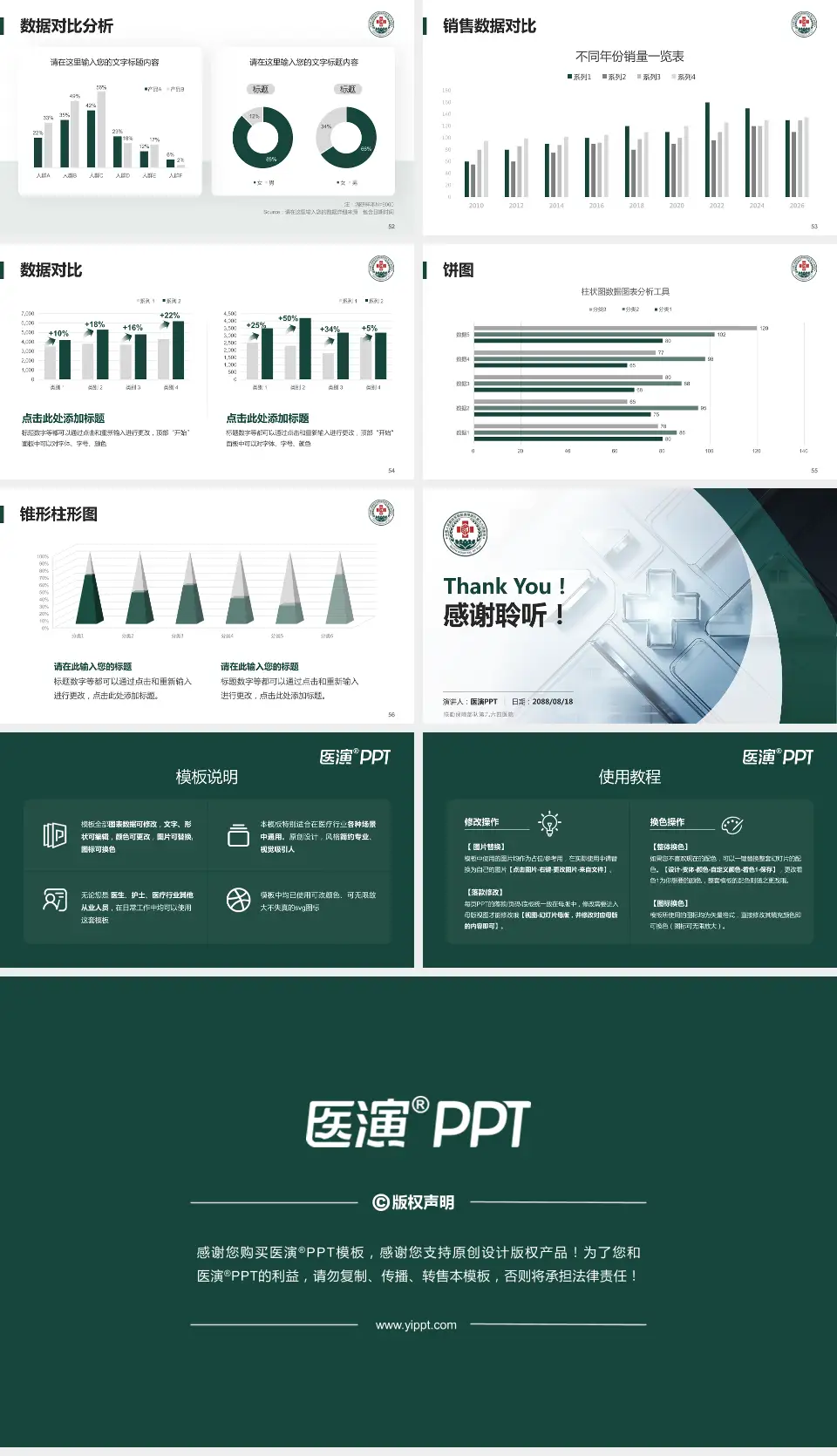 联勤保障部队第九六四医院医疗行业比赛专用PPT模板16:9格式幻灯片预览图7
