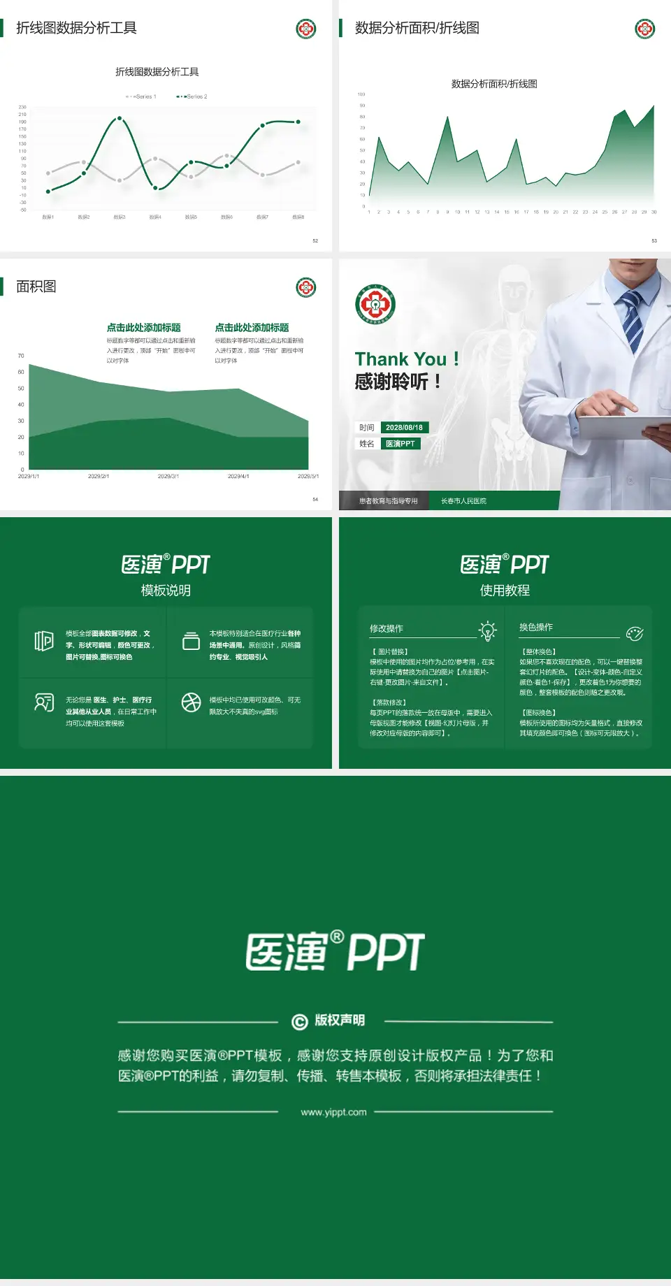 长春市人民医院患者教育与指导PPT模板4:3格式幻灯片预览图7