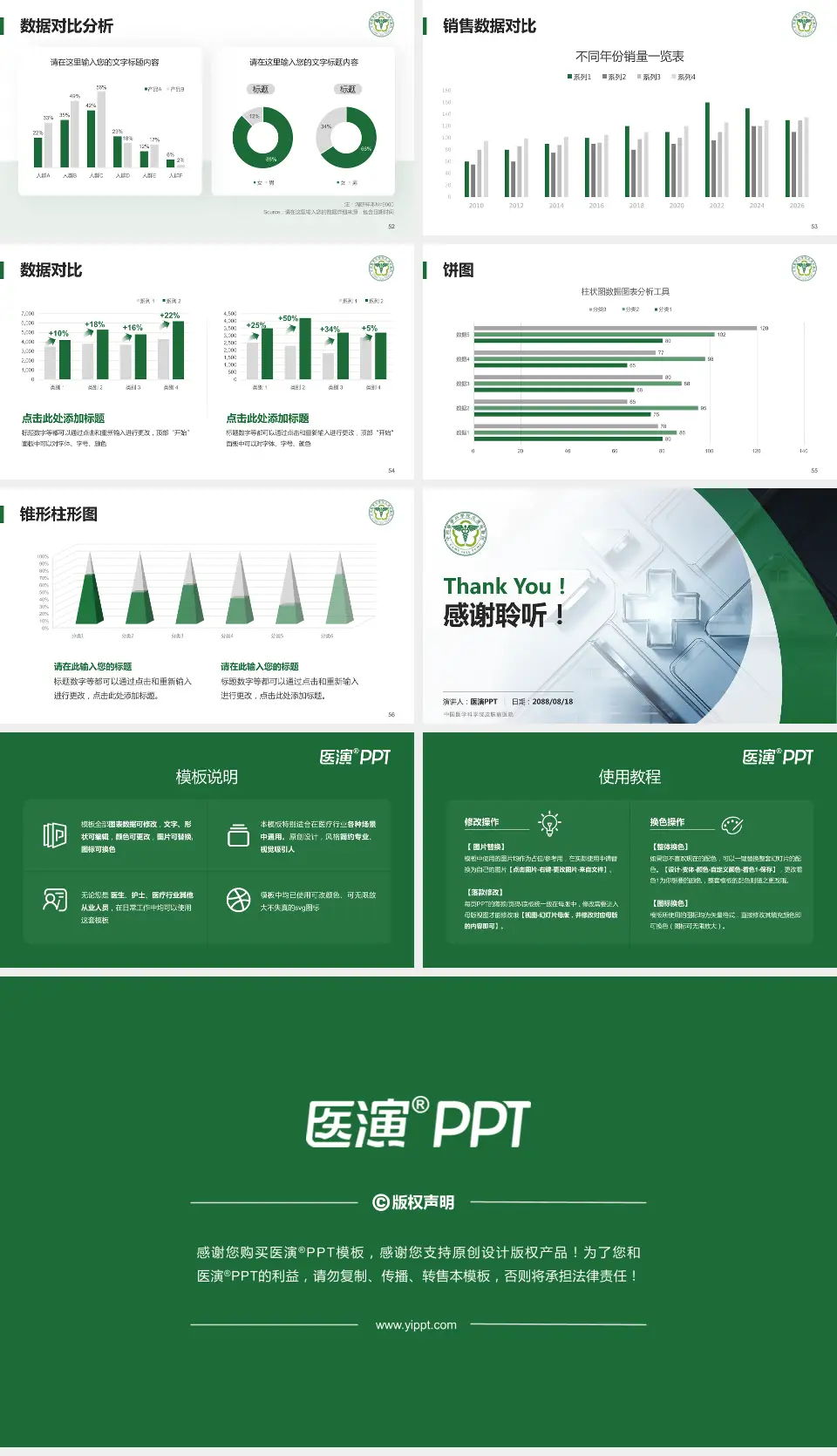 中国医学科学院皮肤病医院医疗行业比赛专用PPT模板16:9格式幻灯片预览图7