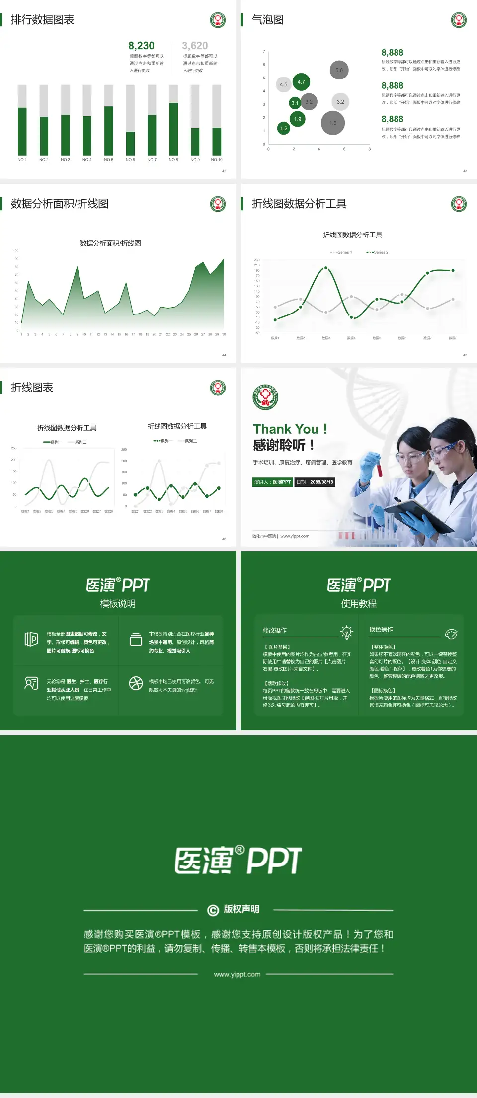 敦化市中医院科研成果展示PPT模板4:3格式幻灯片预览图6