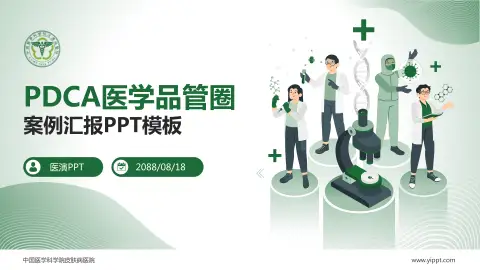 中国医学科学院皮肤病医院品管圈PDCA演示专用PPT模板