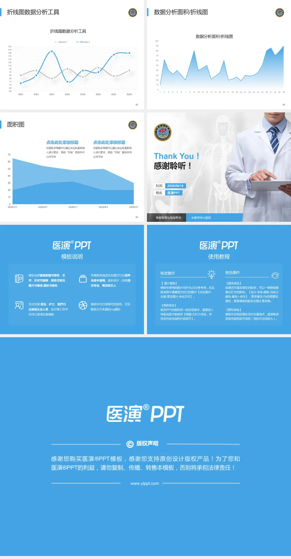 长春市中心医院患者教育与指导PPT模板4:3格式幻灯片预览图7