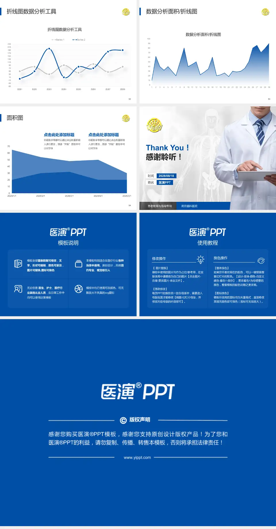 南京脑科医院患者教育与指导PPT模板4:3格式幻灯片预览图7