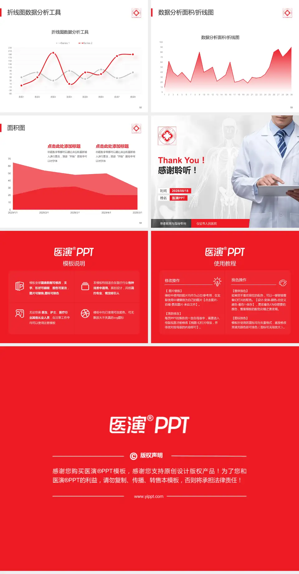 仪征市人民医院患者教育与指导PPT模板4:3格式幻灯片预览图7