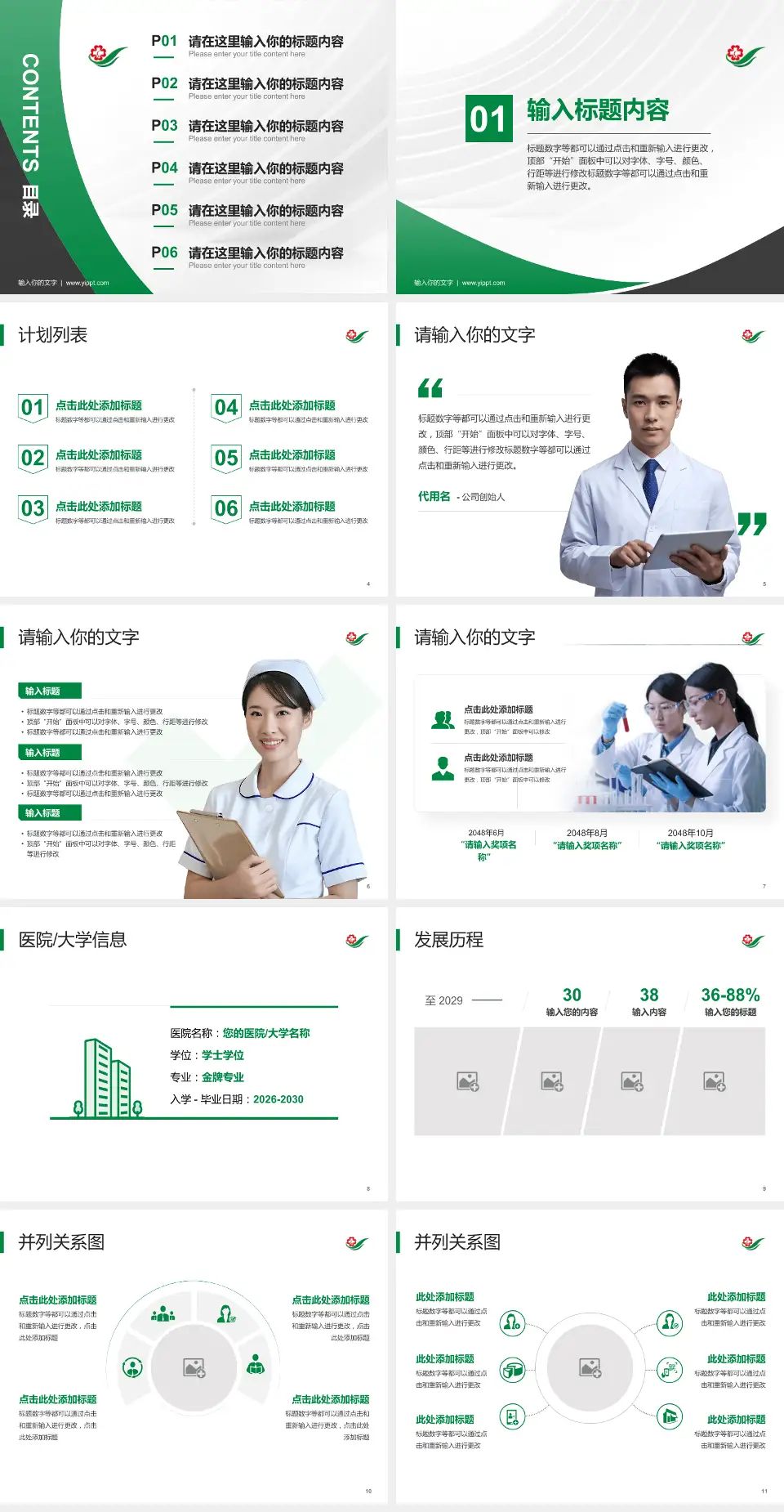 吉林省脑科医院医疗行业比赛专用PPT模板4:3格式幻灯片预览图2