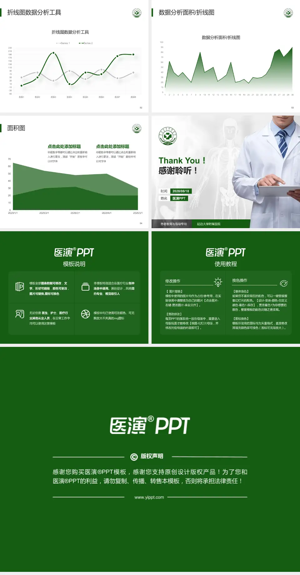 延边大学附属医院患者教育与指导PPT模板4:3格式幻灯片预览图7