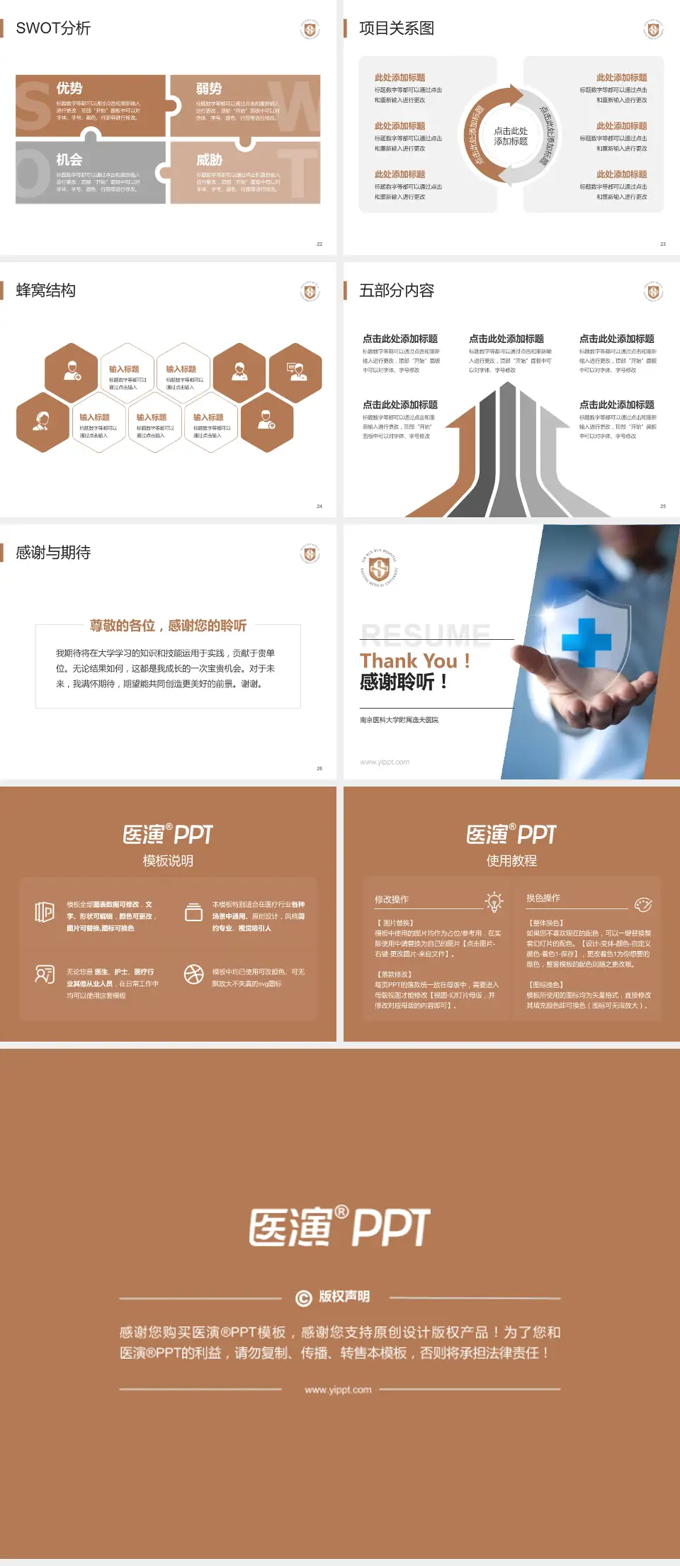 南京医科大学附属逸夫医院个人求职应聘简历PPT模板4:3格式幻灯片预览图4