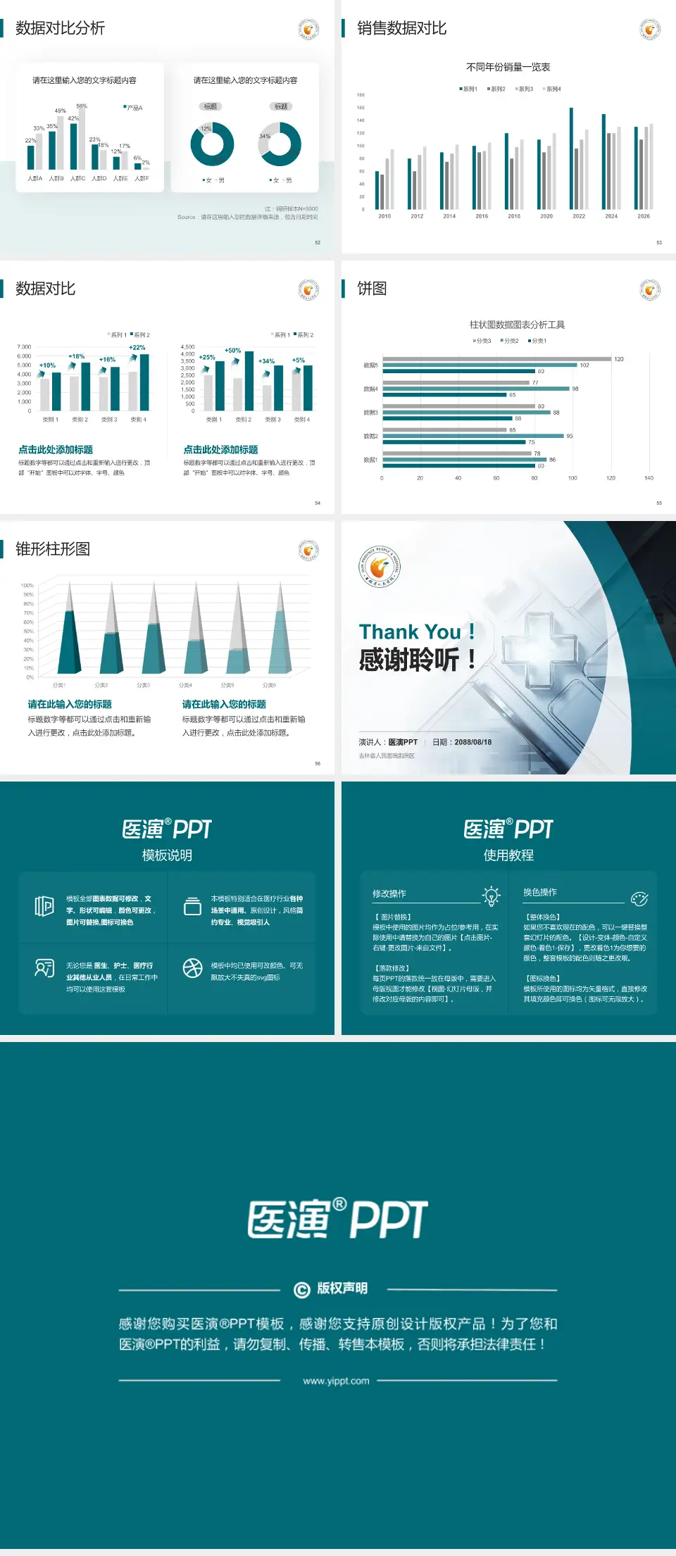 吉林省人民医院凯院区医疗行业比赛专用PPT模板4:3格式幻灯片预览图7