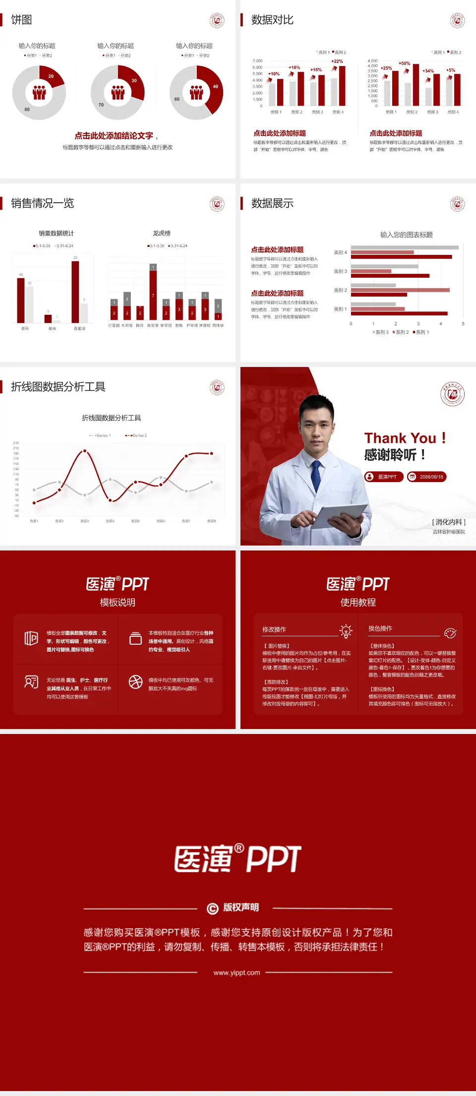 吉林省肿瘤医院病例分享与讨论PPT模板4:3格式幻灯片预览图4