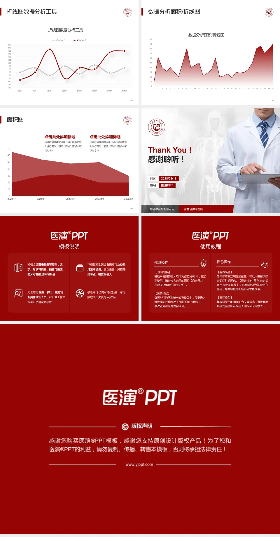 吉林省肿瘤医院患者教育与指导PPT模板4:3格式幻灯片预览图7