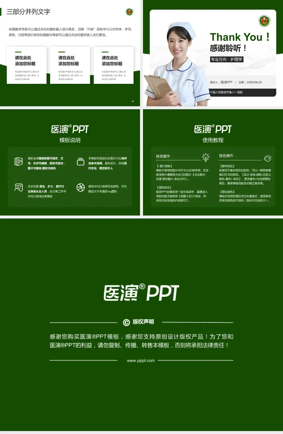 中国人民解放军第八一医院护理专业职业生涯规划PPT模板4:3格式幻灯片预览图6