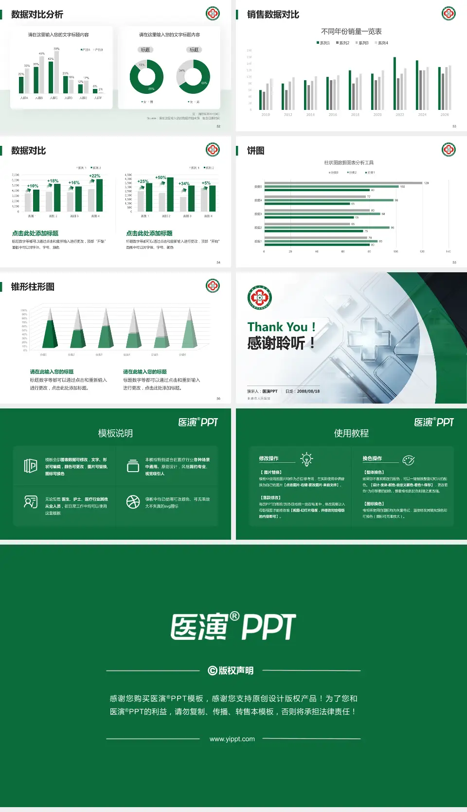 长春市人民医院医疗行业比赛专用PPT模板16:9格式幻灯片预览图7