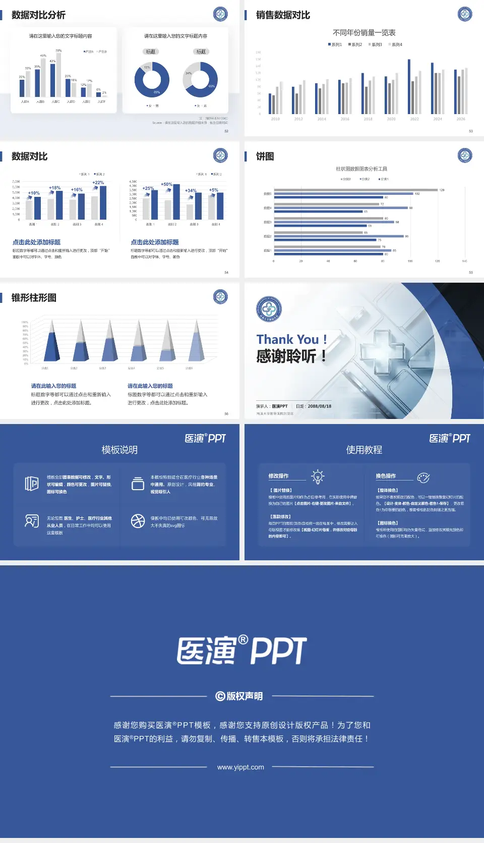 南通大学附属医院东院区医疗行业比赛专用PPT模板16:9格式幻灯片预览图7