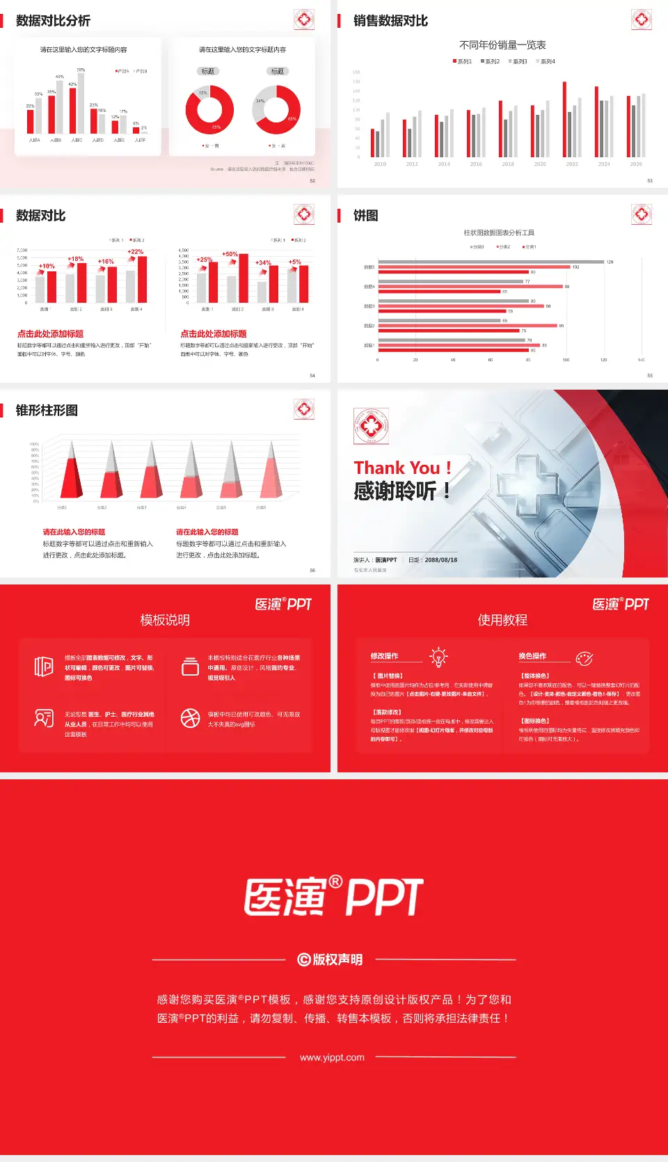 仪征市人民医院医疗行业比赛专用PPT模板16:9格式幻灯片预览图7