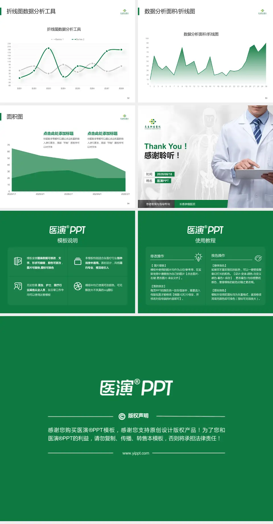 长春肿瘤医院患者教育与指导PPT模板4:3格式幻灯片预览图7