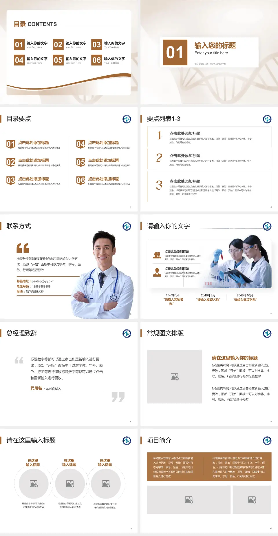 辽源市中医院项目申请与汇报PPT模板4:3格式幻灯片预览图2