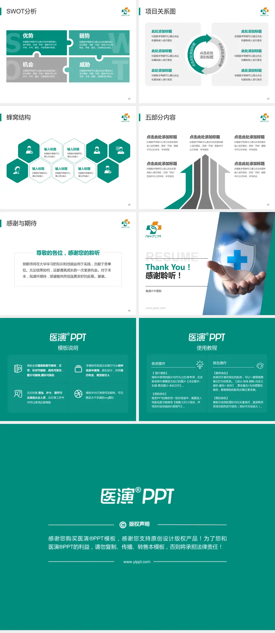 南通市中医院个人求职应聘简历PPT模板4:3格式幻灯片预览图4