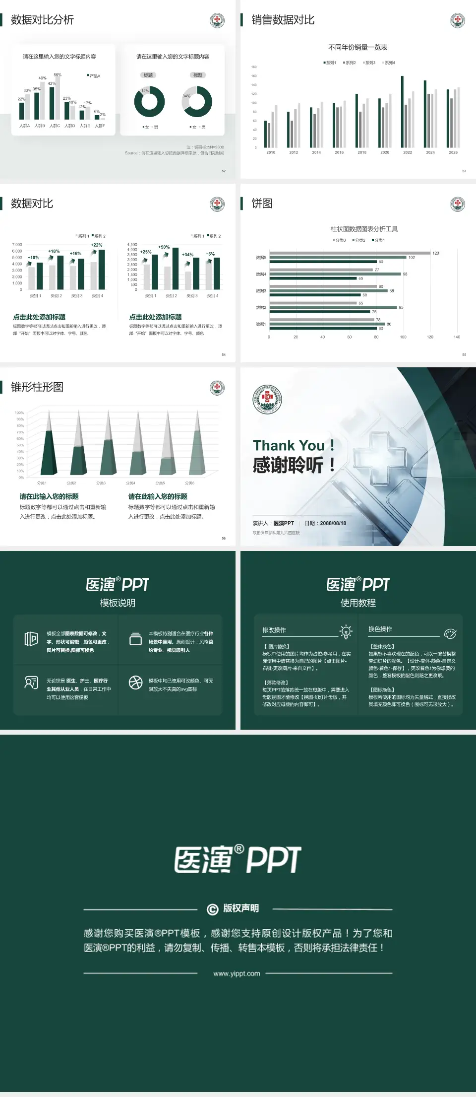 联勤保障部队第九六四医院医疗行业比赛专用PPT模板4:3格式幻灯片预览图7