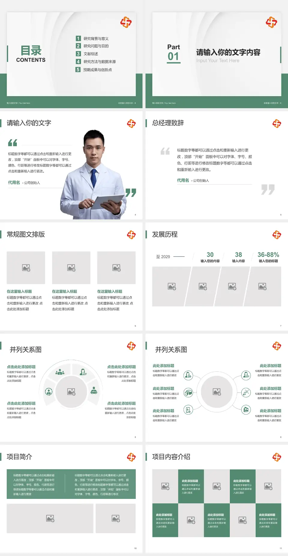 长春市儿童医院医院管理报告PPT模板4:3格式幻灯片预览图2