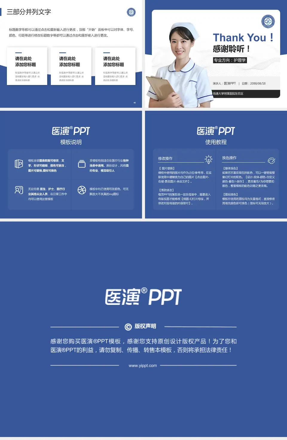 南通大学附属医院东院区护理专业职业生涯规划PPT模板4:3格式幻灯片预览图6