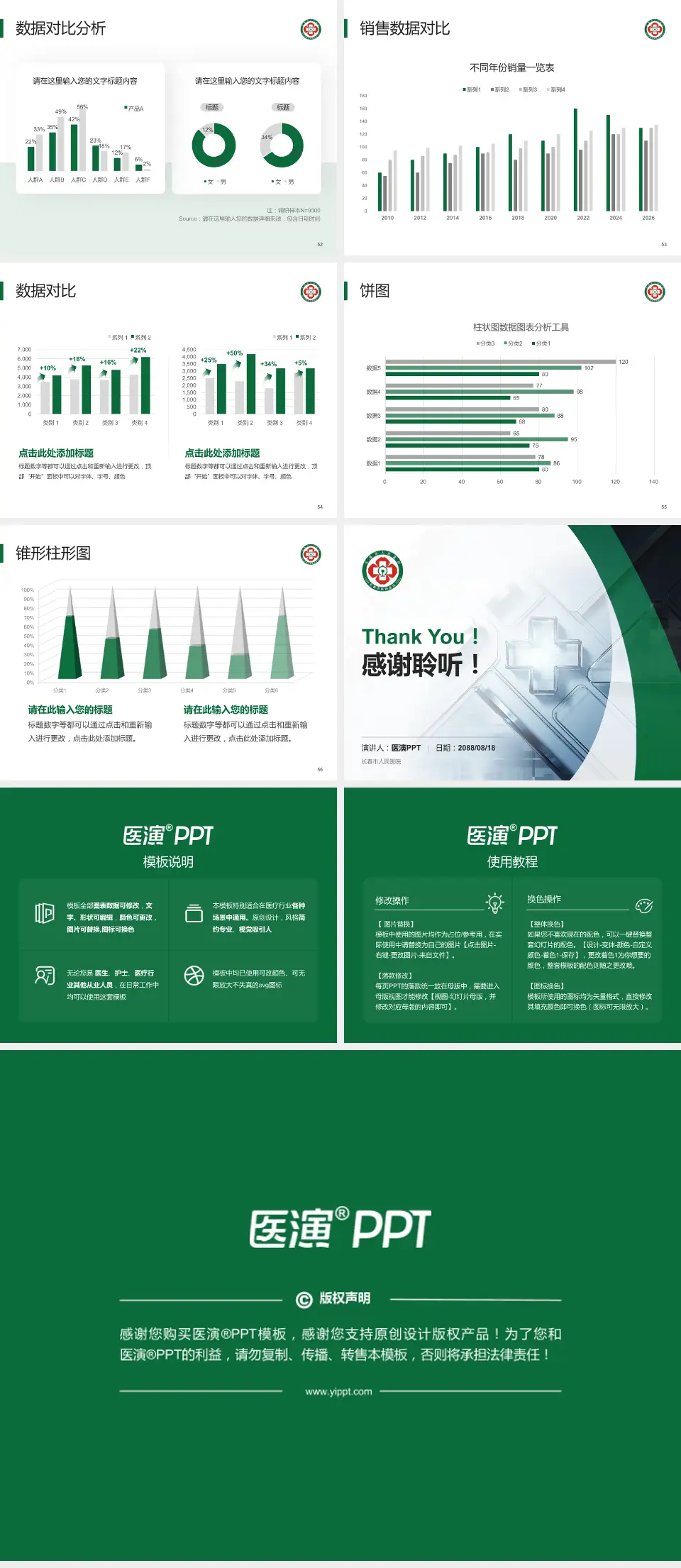 长春市人民医院医疗行业比赛专用PPT模板4:3格式幻灯片预览图7