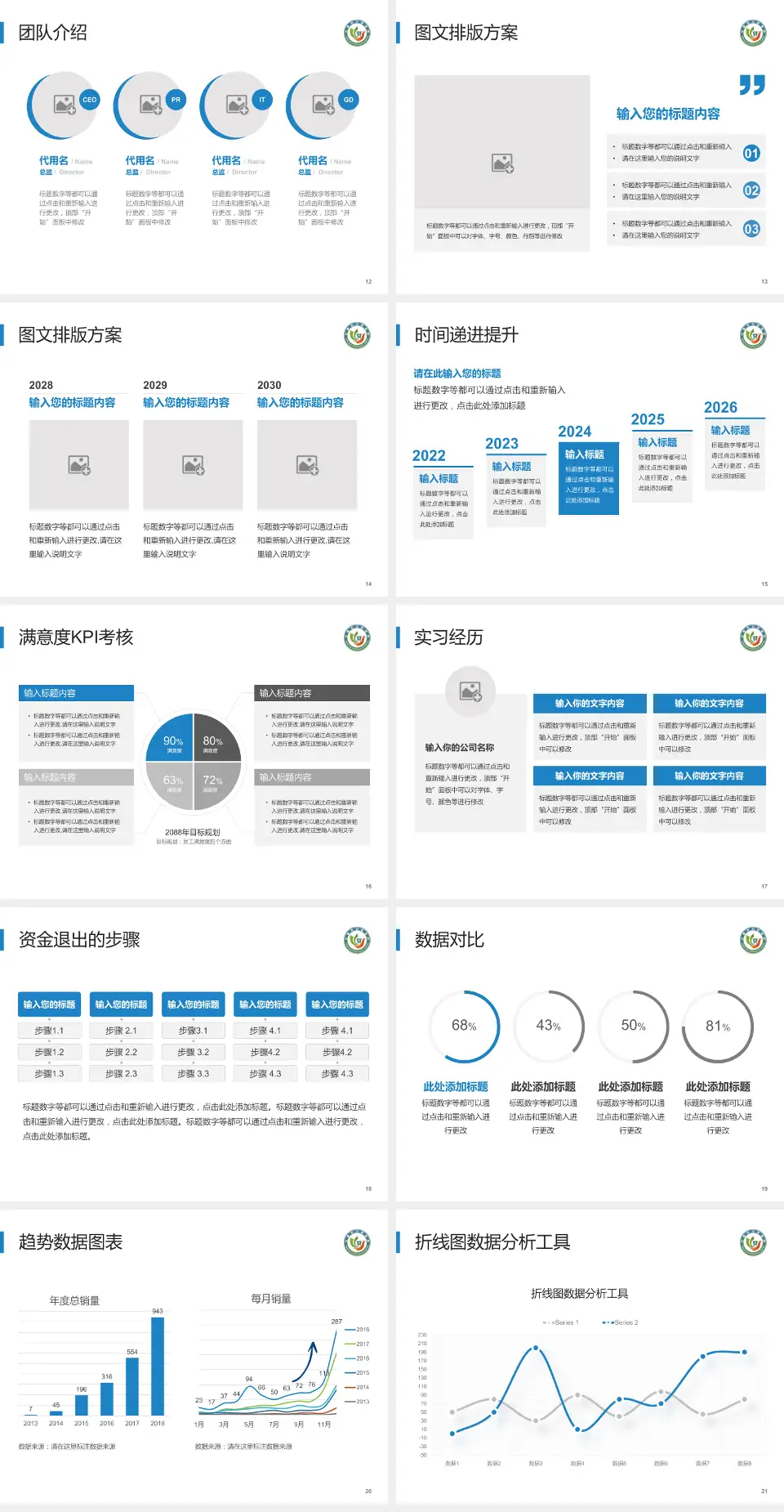 长春市口腔医院培训与教育PPT模板4:3格式幻灯片预览图3