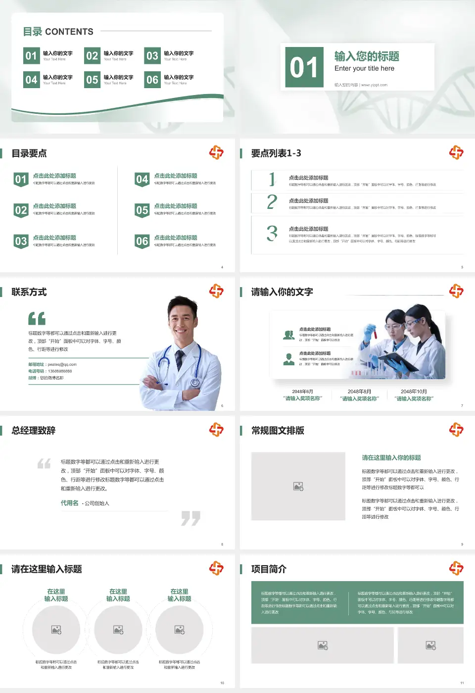 长春市儿童医院项目申请与汇报PPT模板16:9格式幻灯片预览图2