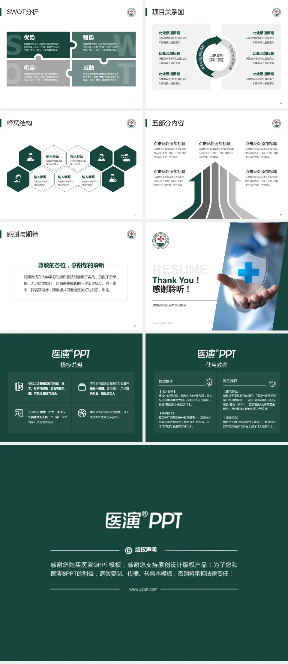 联勤保障部队第九六四医院个人求职应聘简历PPT模板4:3格式幻灯片预览图4