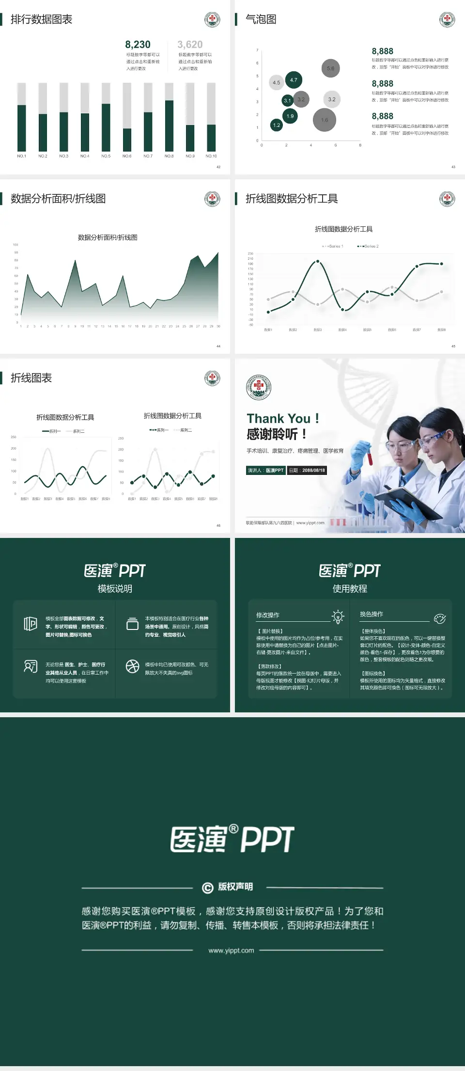 联勤保障部队第九六四医院科研成果展示PPT模板4:3格式幻灯片预览图6