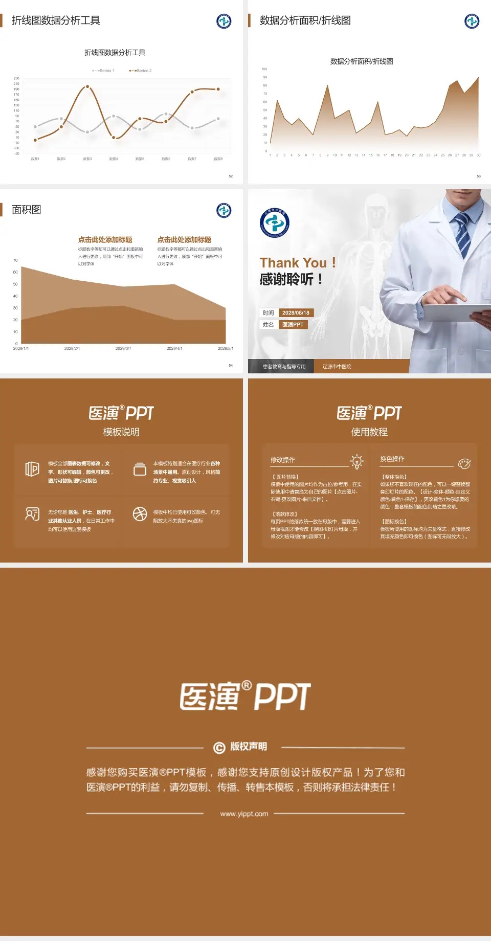 辽源市中医院患者教育与指导PPT模板4:3格式幻灯片预览图7