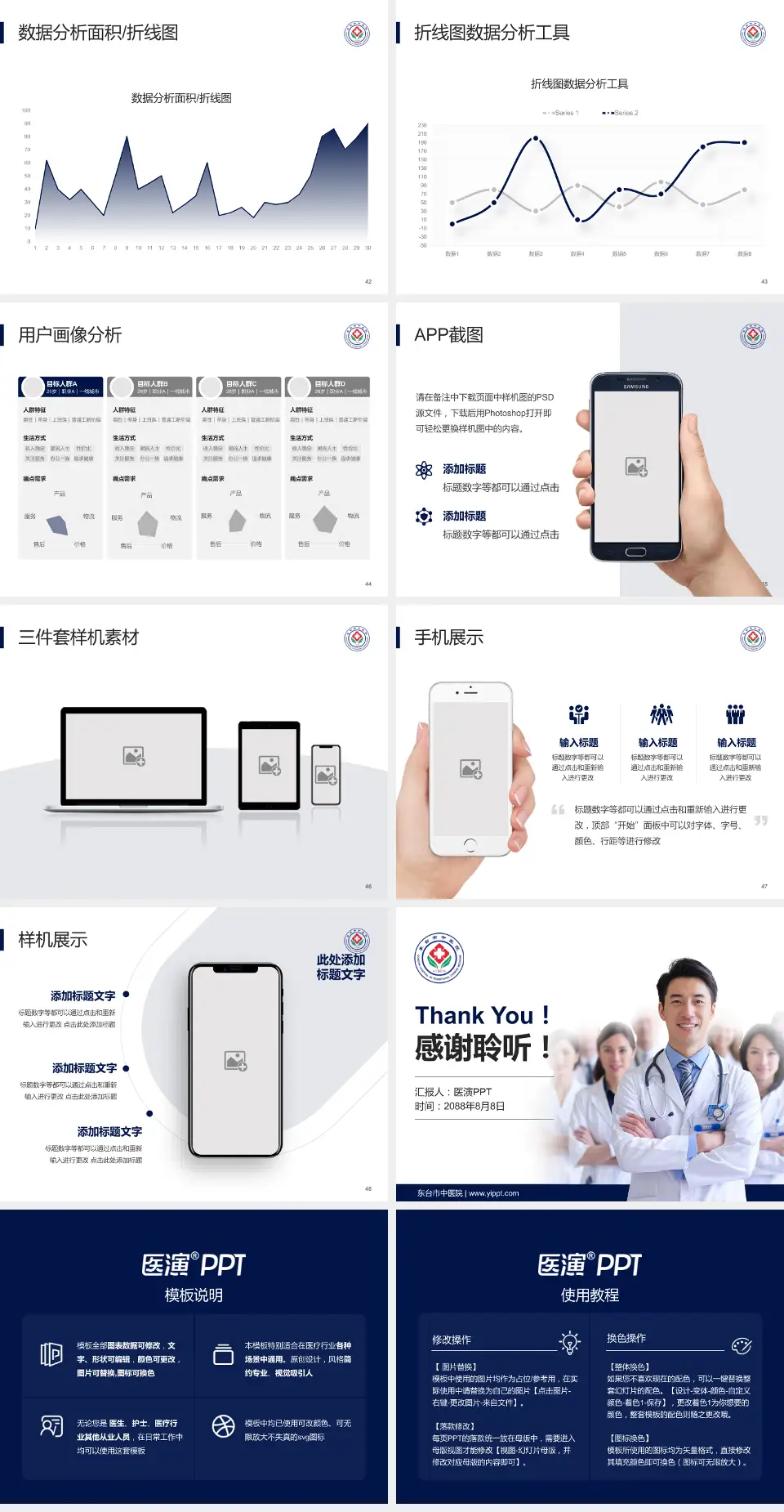 东台市中医院科室介绍与推广PPT模板4:3格式幻灯片预览图6