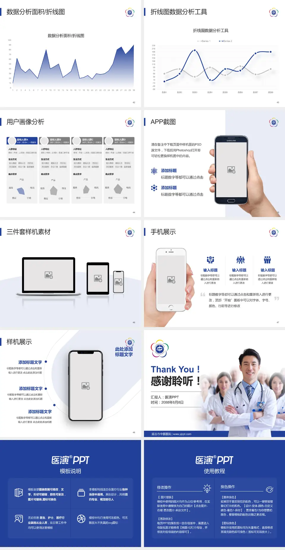 延吉市中医医院科室介绍与推广PPT模板4:3格式幻灯片预览图6