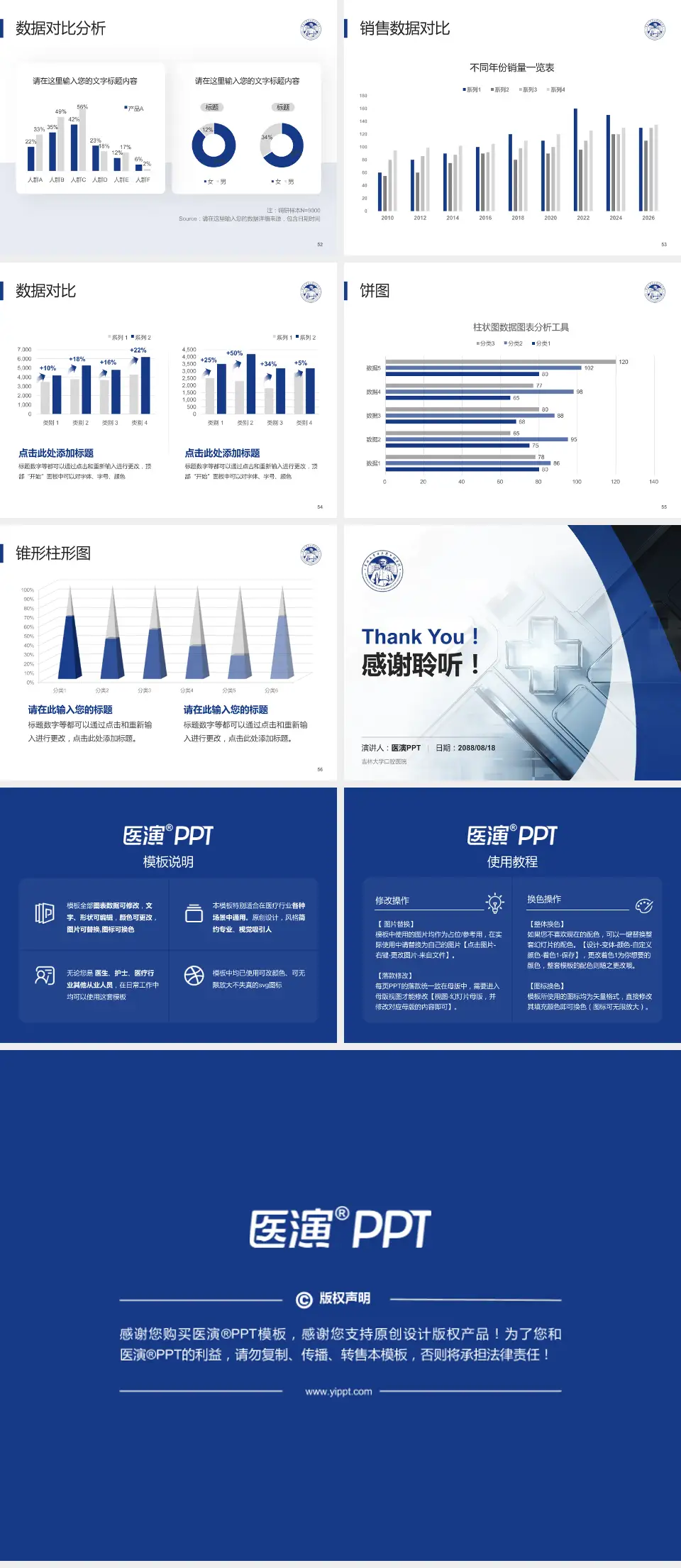 吉林大学口腔医院医疗行业比赛专用PPT模板4:3格式幻灯片预览图7